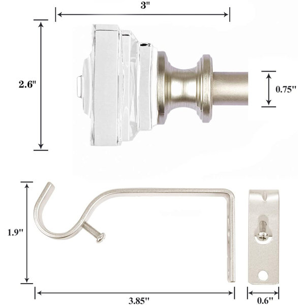 House of Hampton® Afelix Iron Adjustable Overall Width x 0.75'' Diameter Single Curtain Rod
